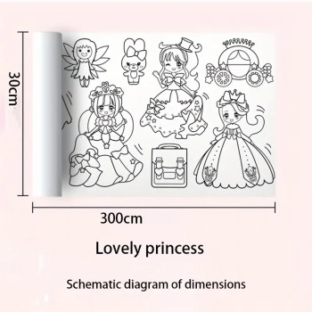 

Kertas Mewarnai Tempel Dinding Drawing Paper Roll 3M Lovely Princess