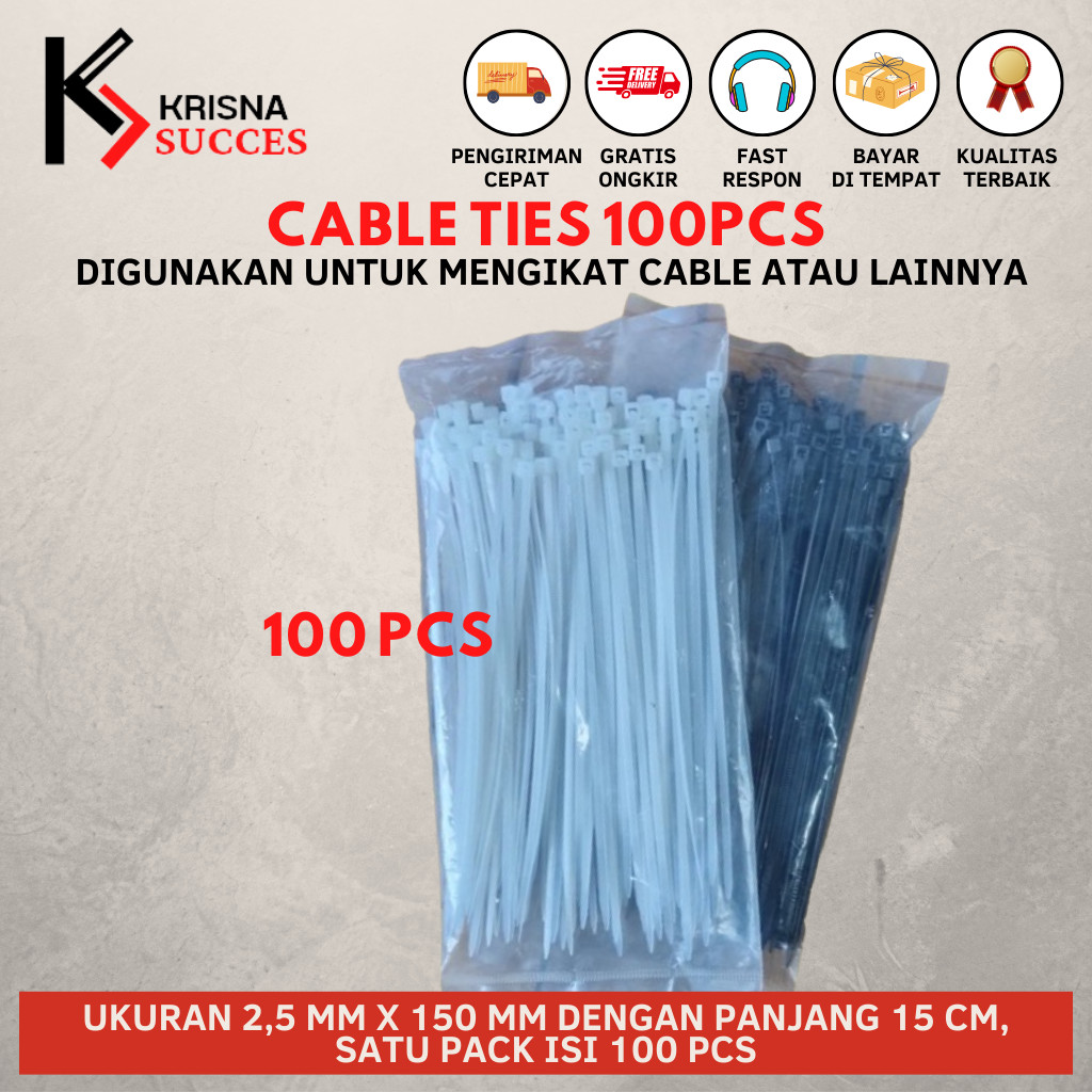 

Cable Tie / Kabel Ties 2,5 x 150 (Panjang 15 cm) isi 100 pcs