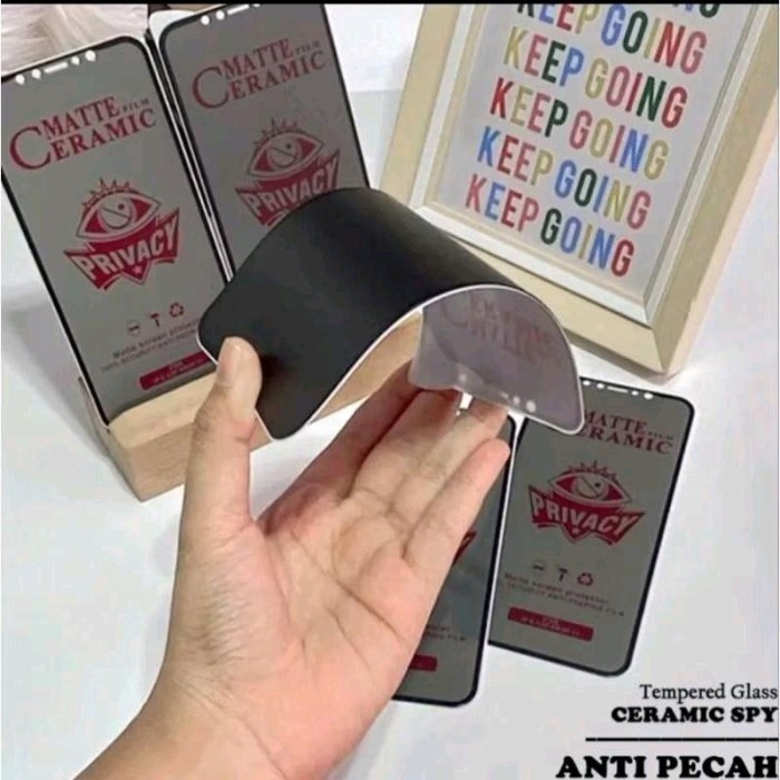 TG CERAMIC SPY REALME C1 / REALME 2 ANTI GORES  KERAMIK MATTE SPY PRIVASI Hitam Dove -Fc