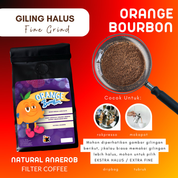 

[PROMO] Arabika Orange Bourbon 200gr - Giling Halus, 100g