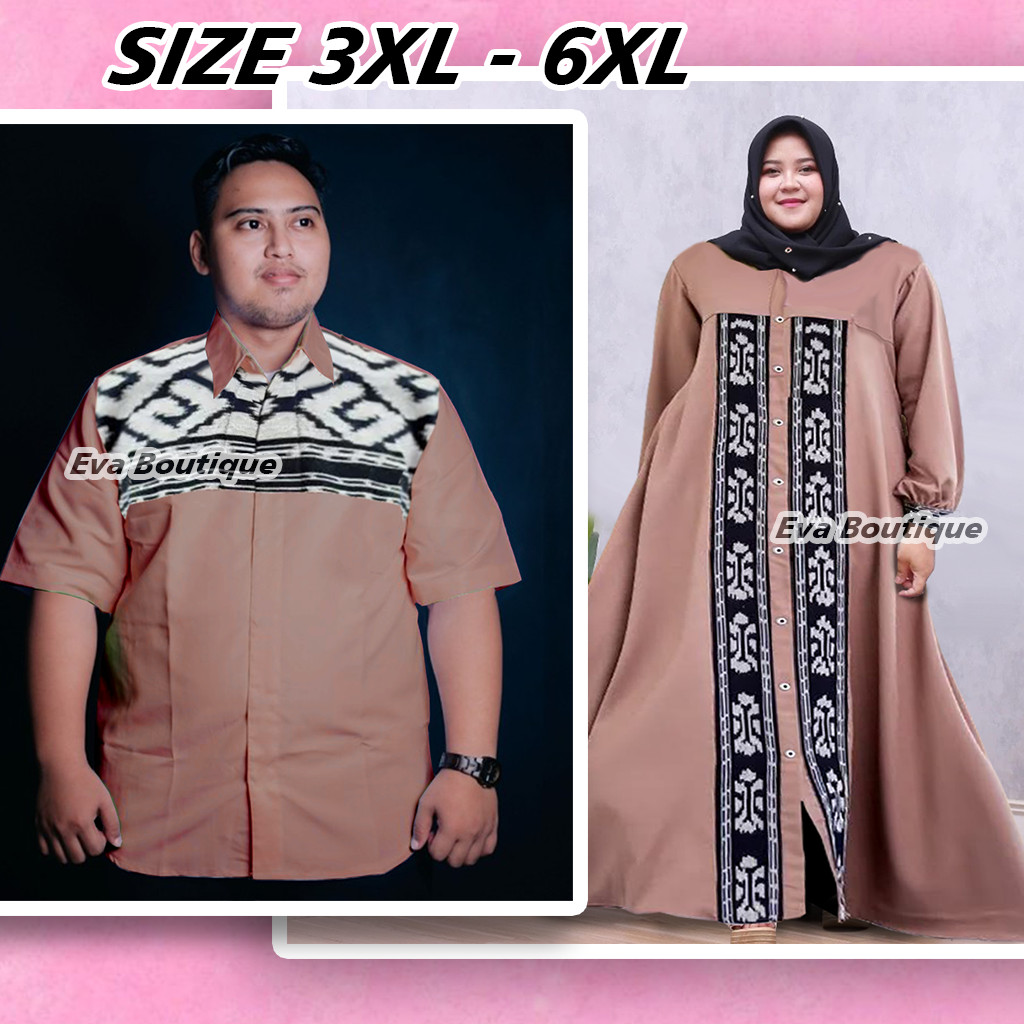 EVA BOUTIQUE - JUMBO XXXL - 6XL Couple Tenun Sarimbit Keluarga Couple Family Set Couple Tunangan Set