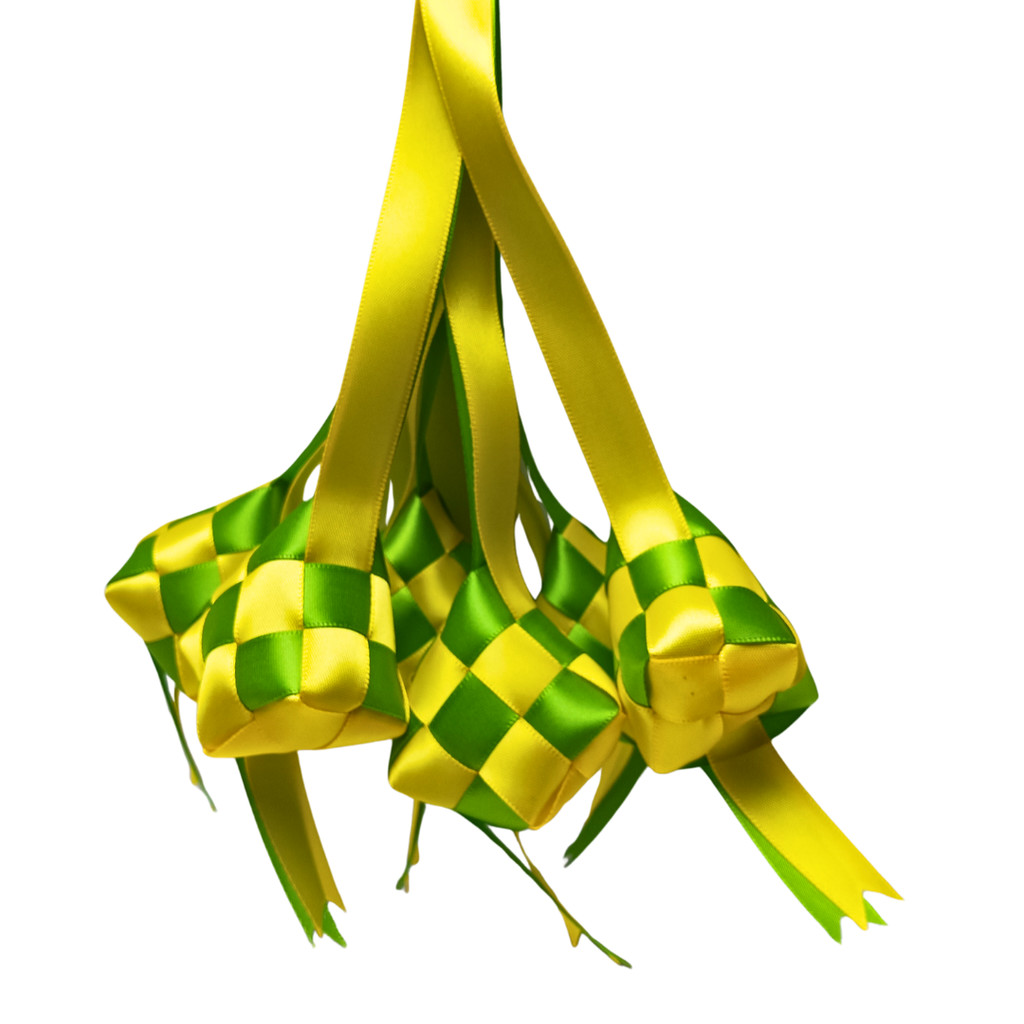 

Pita Ketupat Idul Fitri Satin ±1.5 cm - Hiasan Pita Ketupat Lebaran ±1.5 cm Hijau Kuning