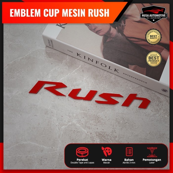 EMBLEM KAP MESIN RUSH EMBLEM HOOD RUSH EMBLEM CUP MESIN MOBIL RUSH