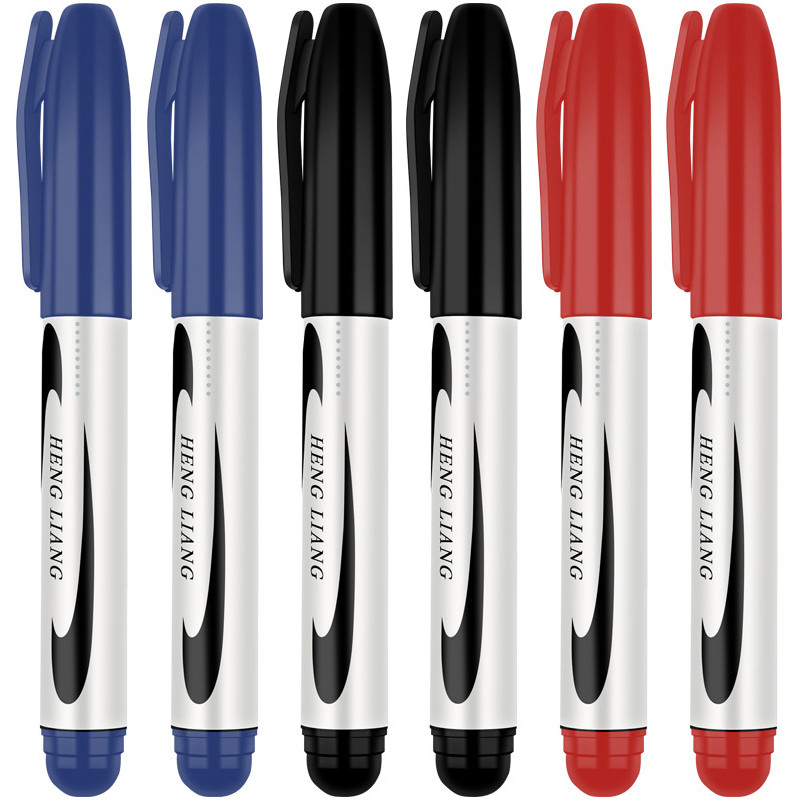 

3/6Pcs/Set Permanent Markers Black/Red/Blue Oil Ink Fine Point Works on Plastic,Wood,Stone,Metal and Glass for Doodling, Marking