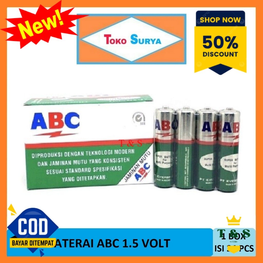 Baterai ABC Hijau Baterai Jam Dinding 24 Pcs x 1.5 Volt