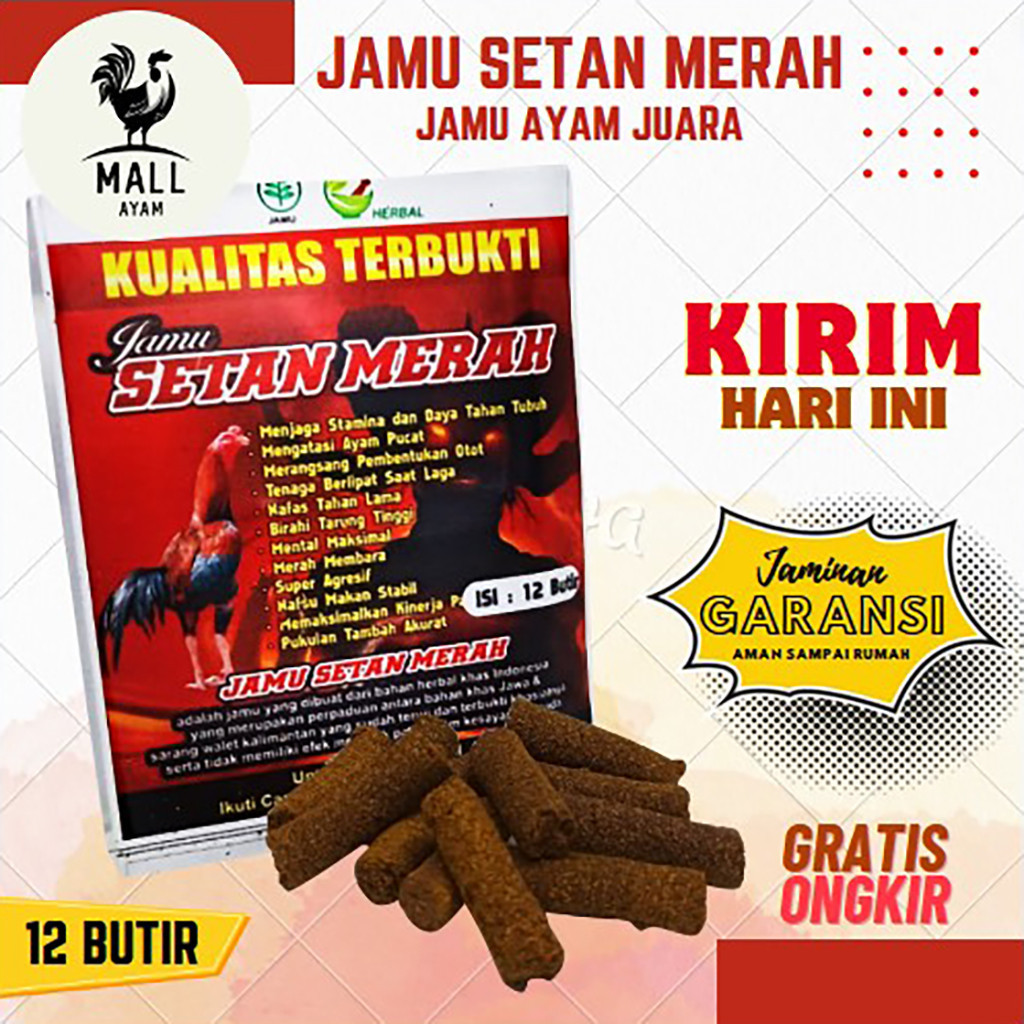 AYAM MALL Jamu Setan Merah Ayam Galak Agresif Suplemen Jamu Setan Dopping Ayam Jago Bangkok Mental S