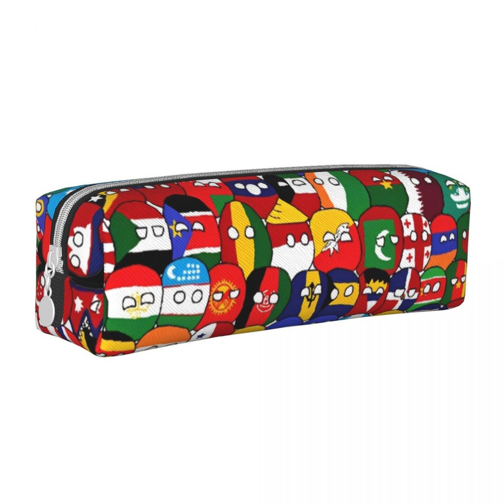 

Fun Countryball Cartoon Pencil Cases Countries Earth Cute Pencil Pouch Pen Box for Girl Boy Big Capacity Bag Students School
