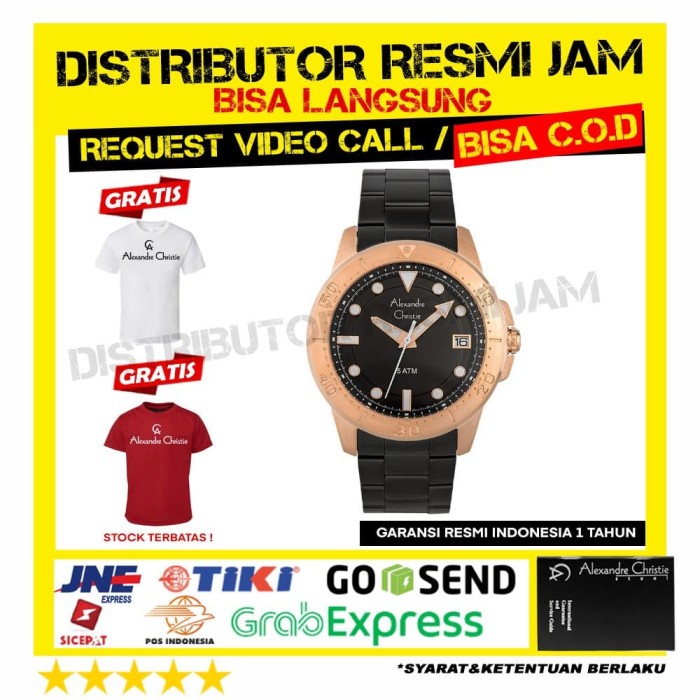 JAM ALEXANDRE CHRISTIE ac6517MD ac6517 ac 6517 BLACK RG GARANSI RESMI