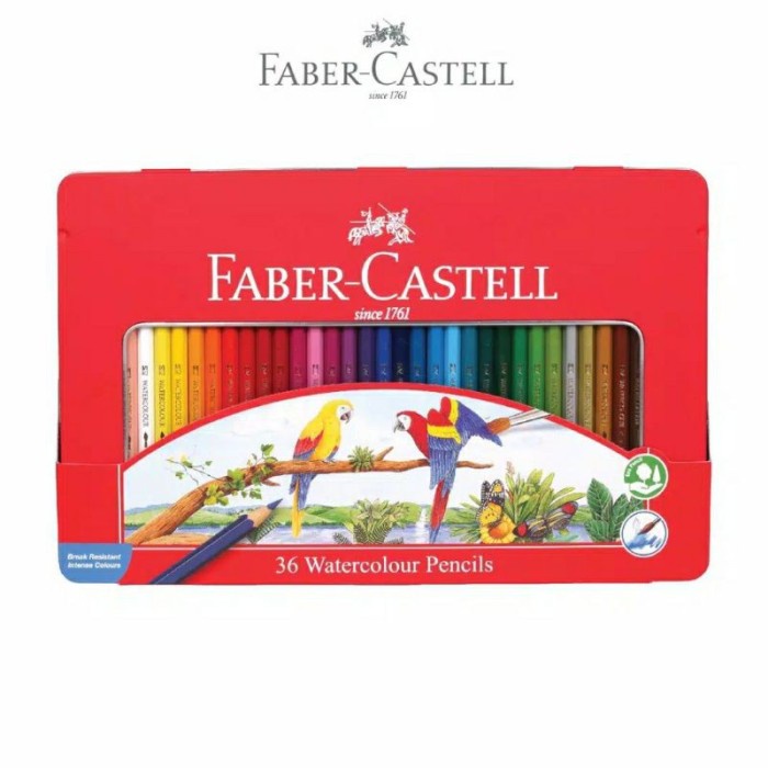 

ORI!! Faber-Castell Watercolour pencils 36 tin case / pensil warna 36