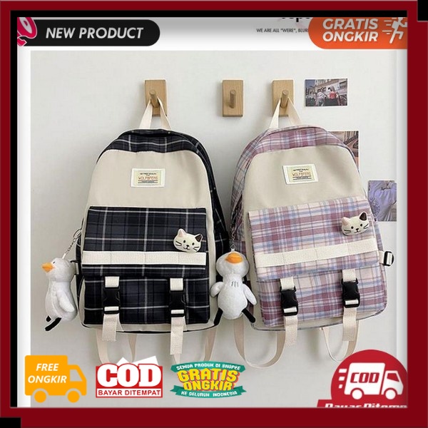TAS LAPTOP MODEL BARU KUAT TAHAN LAMA /Tss Backpack Korea Rengsel Cewek Cantik Import Premium Rensel