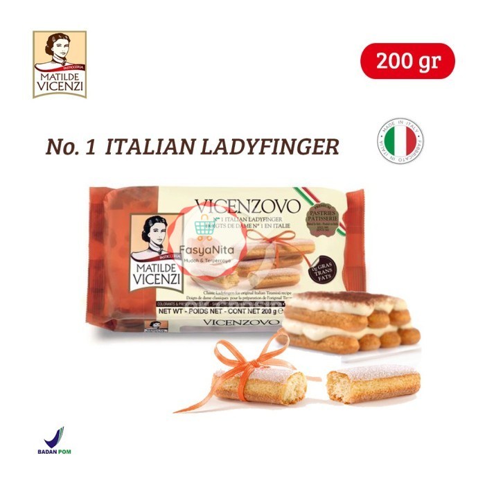 

Matilde Vicenzi Vicenzovo Ladyfinger Stik Biskuit Tiramisu Italia 200g - FasyAnita Mart Denpasar