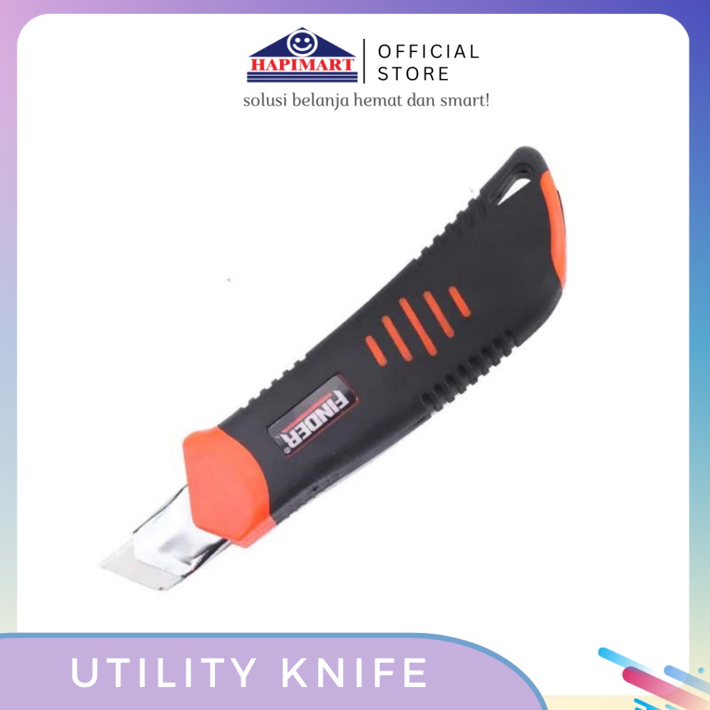 

Finder Utility Knife 18mm Tanpa/Dengan Tambahan Mata Pisau Isi 10Pcs