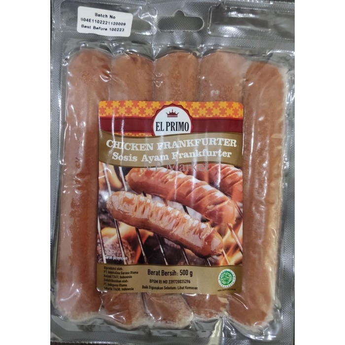 

EL PRIMO Sosis Ayam Frankfurter 500gram / Chicken Frankfurter sausage