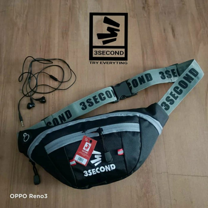 Tas Slempang Pria Waistbag Three Second not Eiger Murah - Hitam