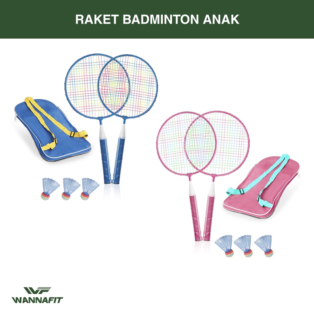 Raket Badminton Anak Wannafit Bulutangkis Bulu Tangkis Mini Laki Perempuan Kok Olahraga Mainan(WFI)