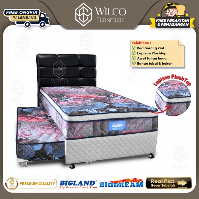 Bed Sorong Ungu Bigdream Bigland / Bed Sorong Anak Karakter Polos