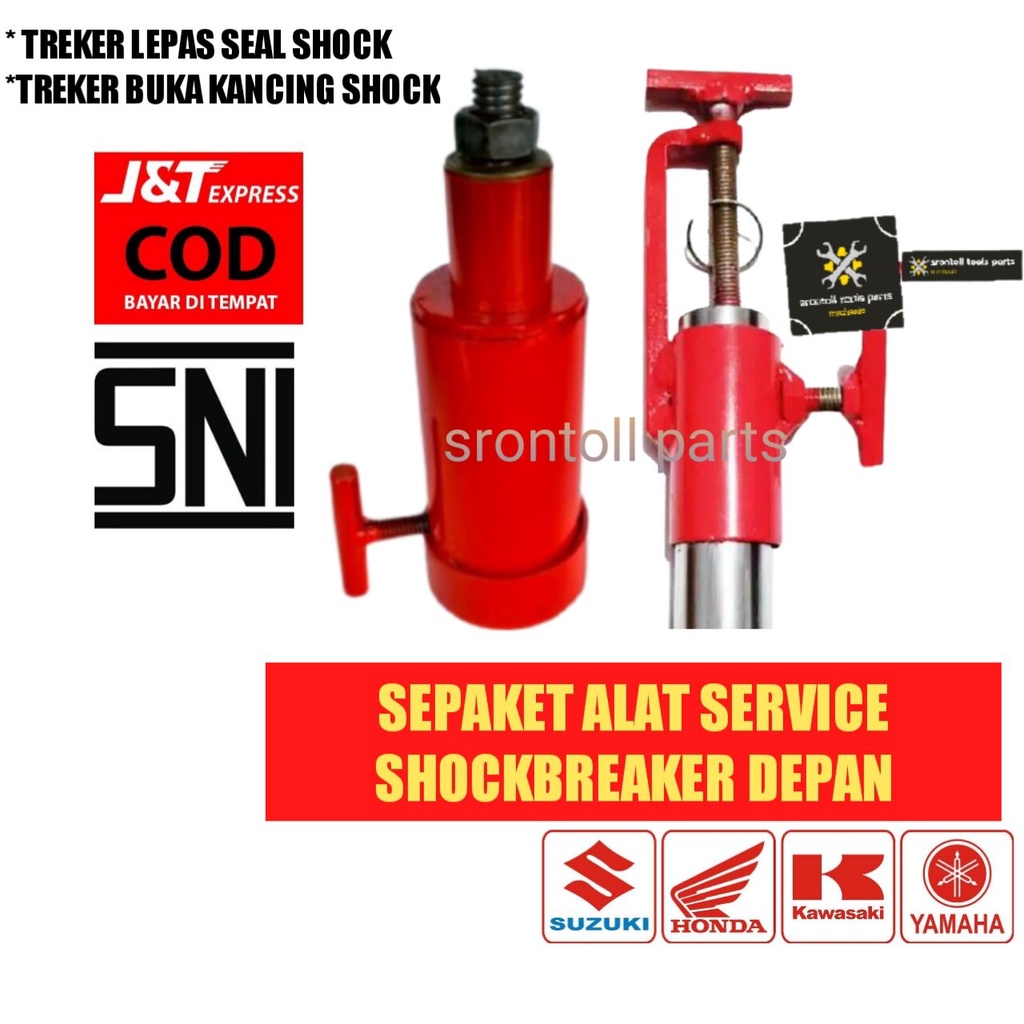 SATU PAKET alat service shockbreaker depan treker  shock shockbreaker depan motor treker seal shockb