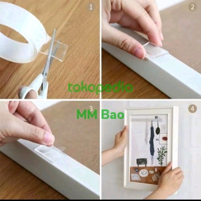 

double tape nano lebar 5cm tebal 2mm panjang 3 meter super kuat - 2mm x3cm x 3mtr