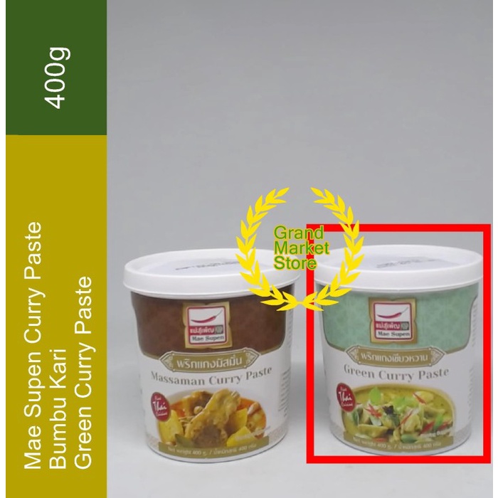 

New Produk Terlaris Mae Supen Massaman Curry Paste Thailand 400 Gram Bumbu Kari Thailand - Green Curry