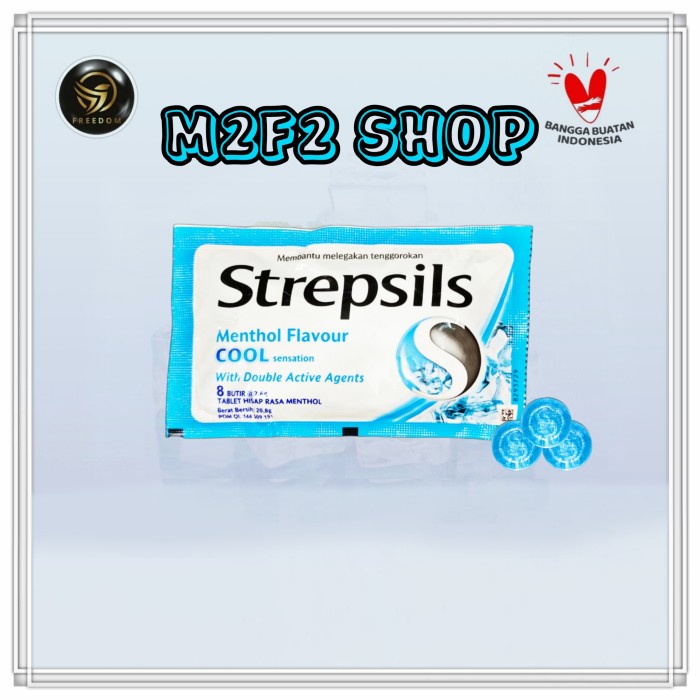 

✨PROMO✨ -Permen Strepsils Lozenges Cool Menthol | Biru - 249,6 gr (Harga Box)