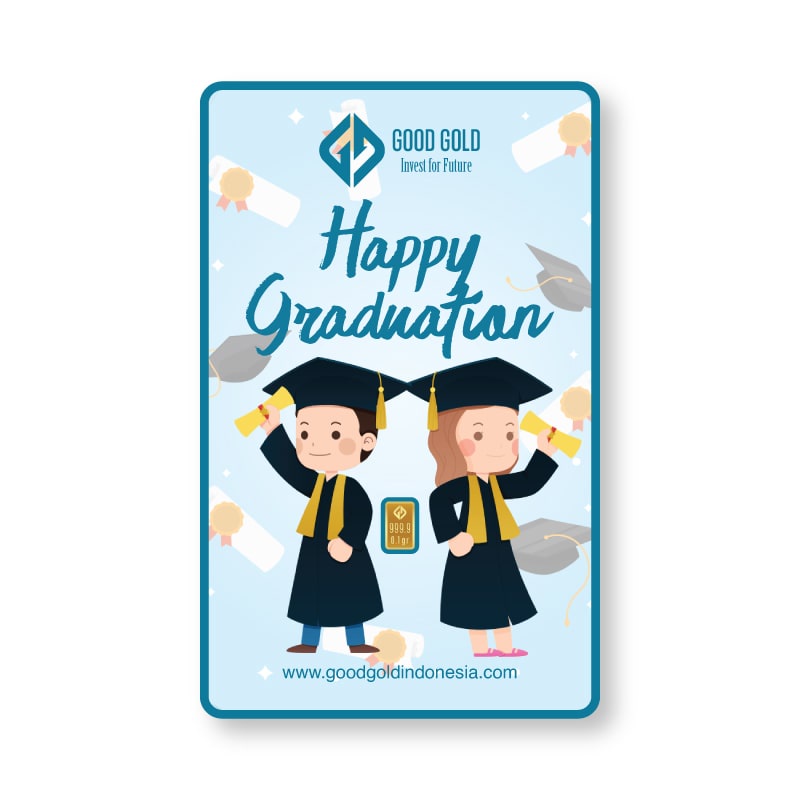 Logam Mulia Good Gold Gift Series 0.1-0.5 Gram Model Happy Graduation
