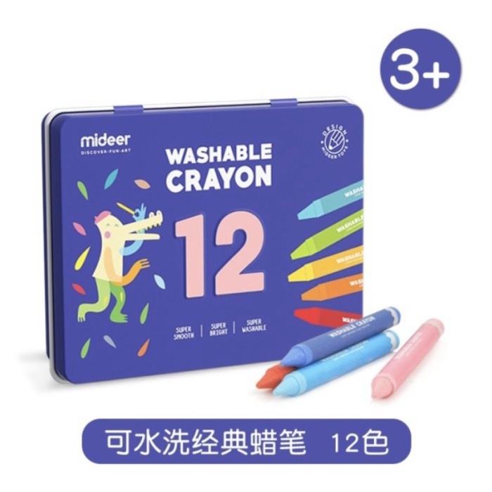 

Mideer Washable Crayon 12 24 36 colours warna Menggambar Mewarn - 12 colours