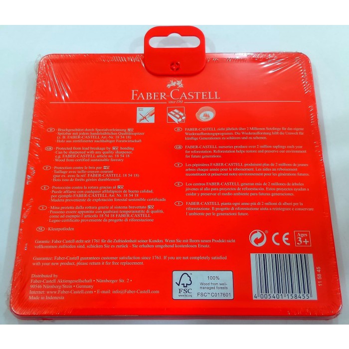

FABER CASTELL PENSIL WARNA ISI 24 CLASSIC COLOUR TIN CASE