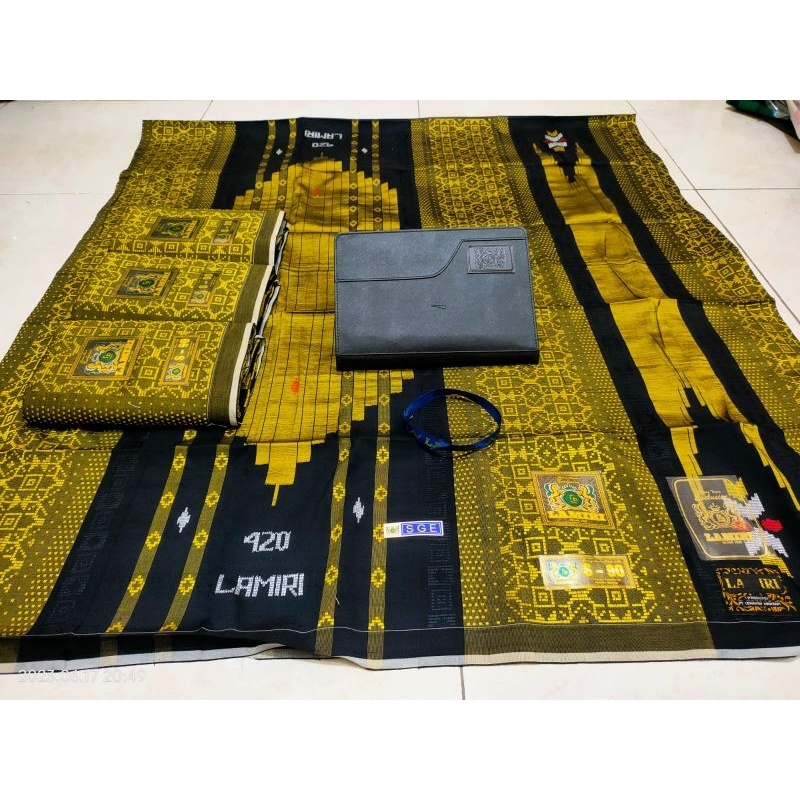 SARUNG LAMIRI 420 SGE FULL SONGKET SUTRA MERCERIZED JAHIT TENGAH (COD)