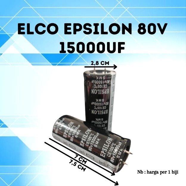 ELCO EPSILON SMK 15000mikro 80volt 80v 15000uf  Epsilon 80v 15000 mikro