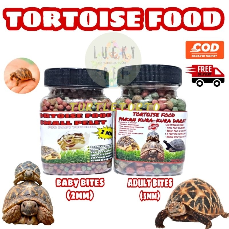 [FOR TORTOISE BABY-ADULT] Makanan pakan pelet kura kura darat sulcata sulkata pardalis indian star a