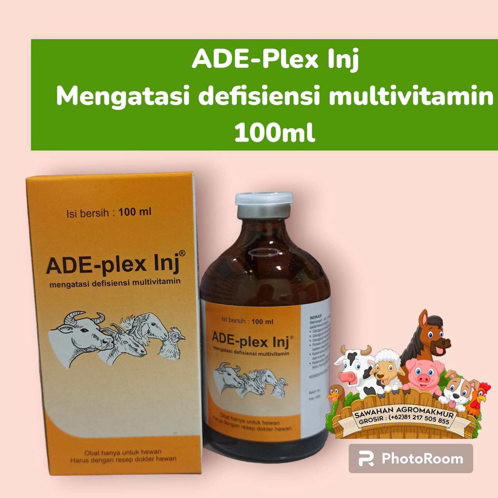 VITAMIN ADE A D E PLEX REPACK untuk hewan sapi kambing kuda kelinci ayam babi pedet cempe obat pemul