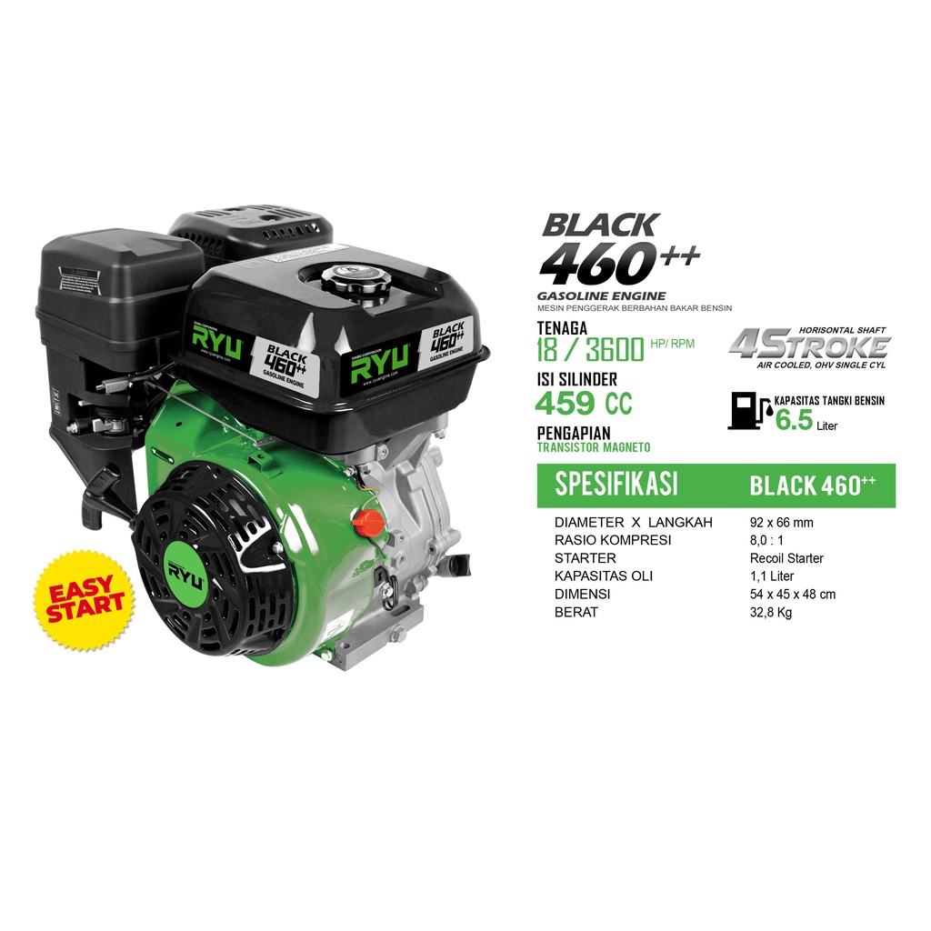 MESIN PENGGERAK/GASOLINE ENGINE BLACK460 - RYU