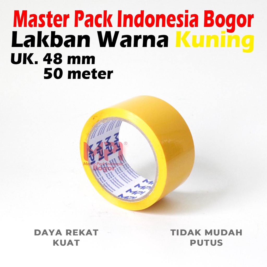 

Lakban Isolasi Warna Kuning 48mm x 50 Meter - Lakban Warna Master Pack Indonesia