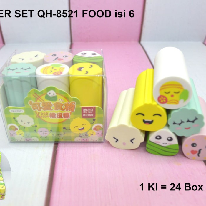 

penghapus pensil set food isi 6 -yu85