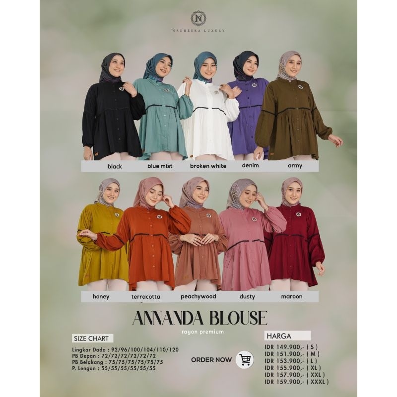 ANNANDA BLOUSE BY NADHEERA LUXURY // BLOUSE NADHEERA // BLOUSE POLOS || ANIIEGALERY