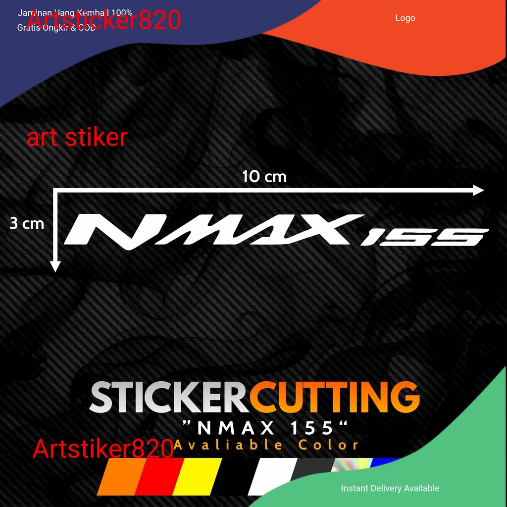 STICKER STIKER CUTTING YAMAHA NMAX LOGO HOLOGRAM HITAM PUTIH NMAX 155 Stikercuting bahannyala