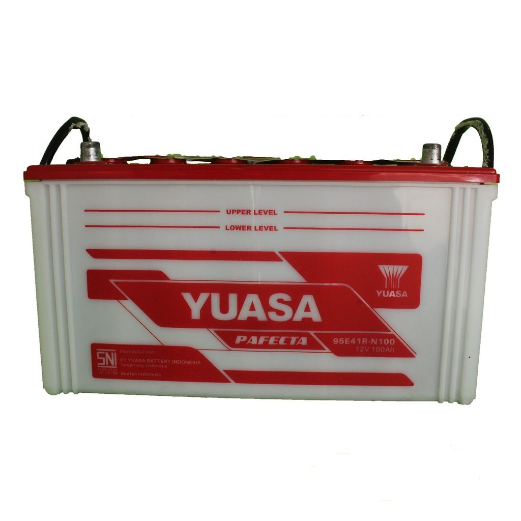 Aki Basah Mobil merk Yuasa 95E41R N100 / 100 Ampere (Dyna / Rino / Taft / Rocky / Delta)