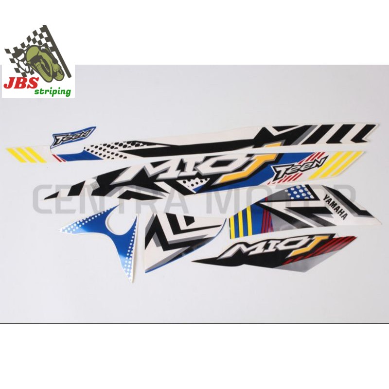 stiping mio j stiker  yamaha mio j teen 2012 2013 biru putih