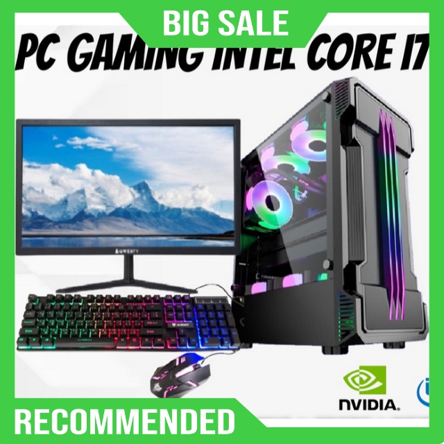 PC Gaming Fullset Core i7 / Ram 16Gb / SSD/Monitor 19inc / USB WIFI