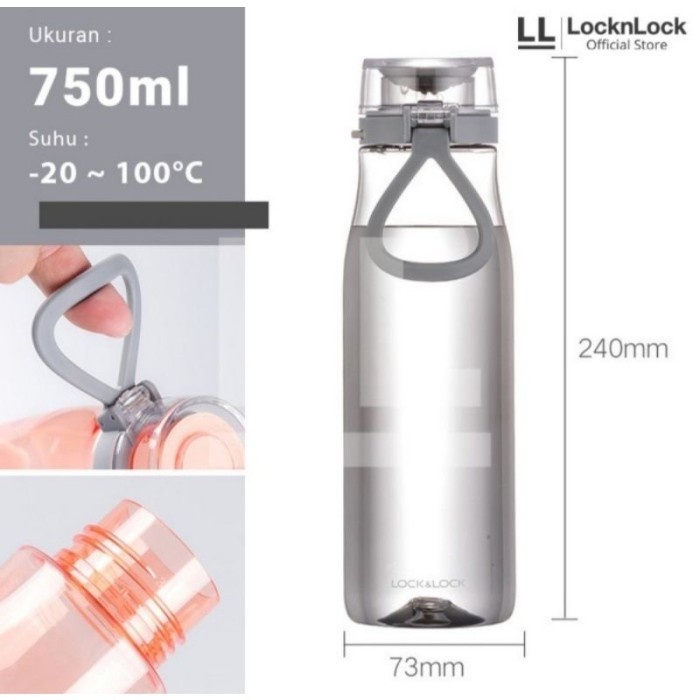 Lock n Lock botol minum One Touch Sport Bottle 750ML - ABF685 - Orange