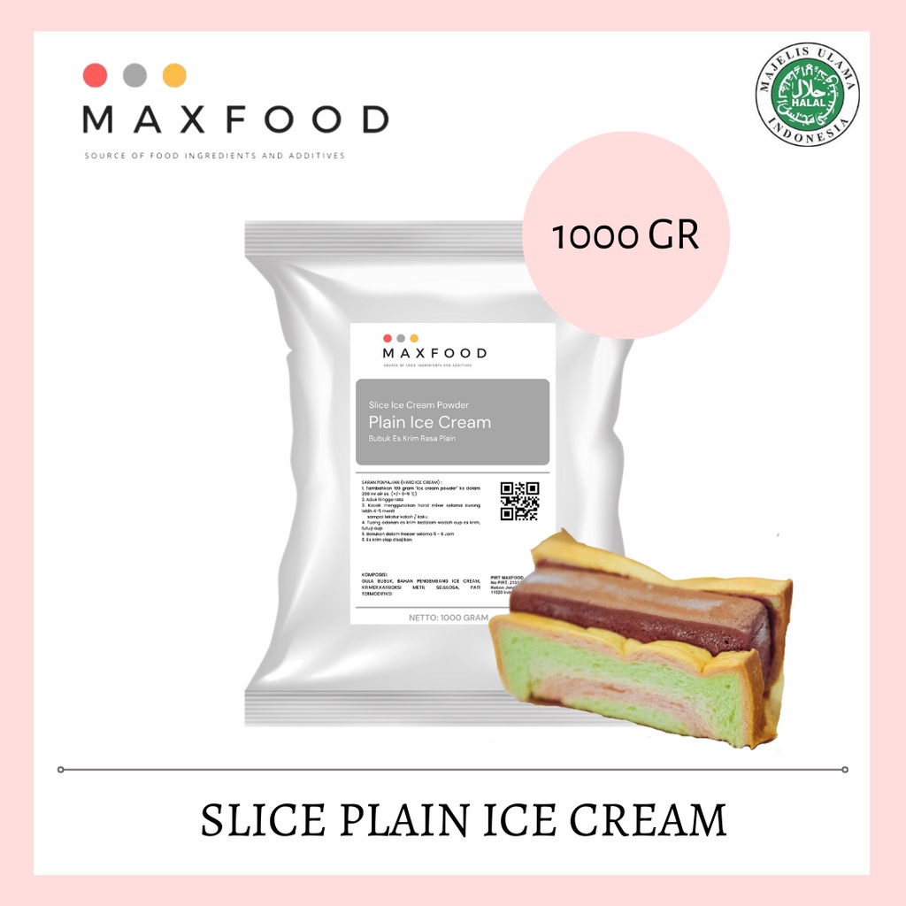 

MAXFOOD - 1 Kg Bubuk Es Potong - Es Potong Singapore Rasa Strawberry - Chocolate - Cappuccino - Mocha - Salted Caramel - Plain