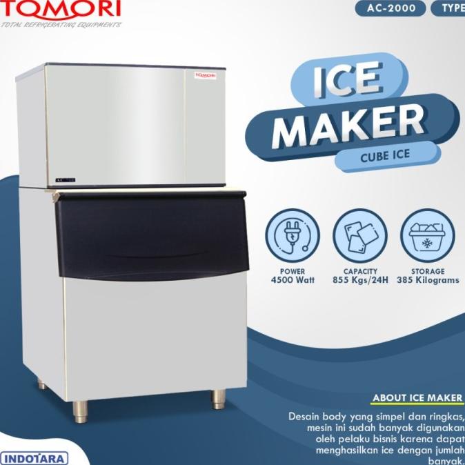 Mesin Pembuat Es Batu Kubus Tomori Ac-2000 Ice Cube Maker Machine