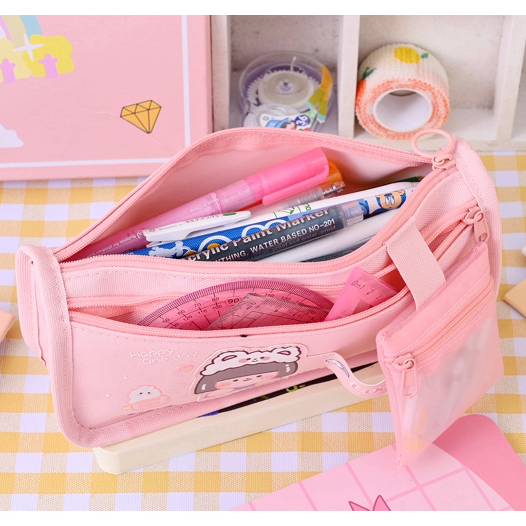 

ATH TXS17 Korean Pen Pencil Case Simple Lucky Girls Kotak Tempat Pensil Box KTM