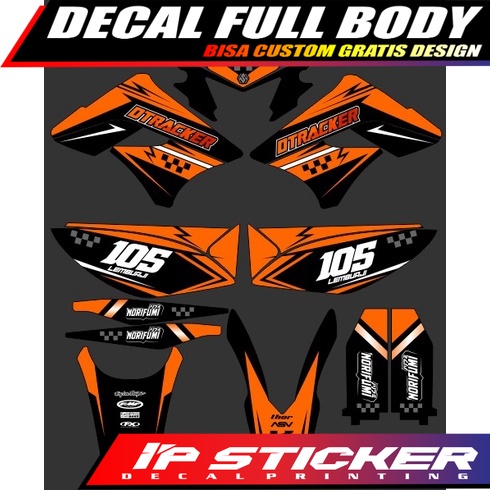 (COD) - Decal Kawasaki KLX 150 Old Orange Hitam Black Doff - Free Custom Full Body