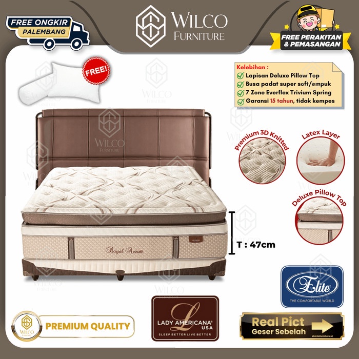 Kasur Springbed Royal Azzure Lady Americana Latex / Matras Per Pocket - Matras Aja, 100x200