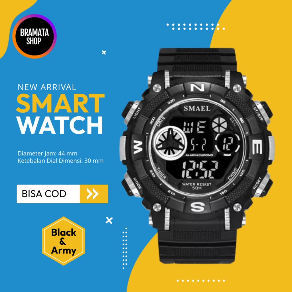 Jam Tangan Pria Sport Anti Air Original Luxury SMAEL