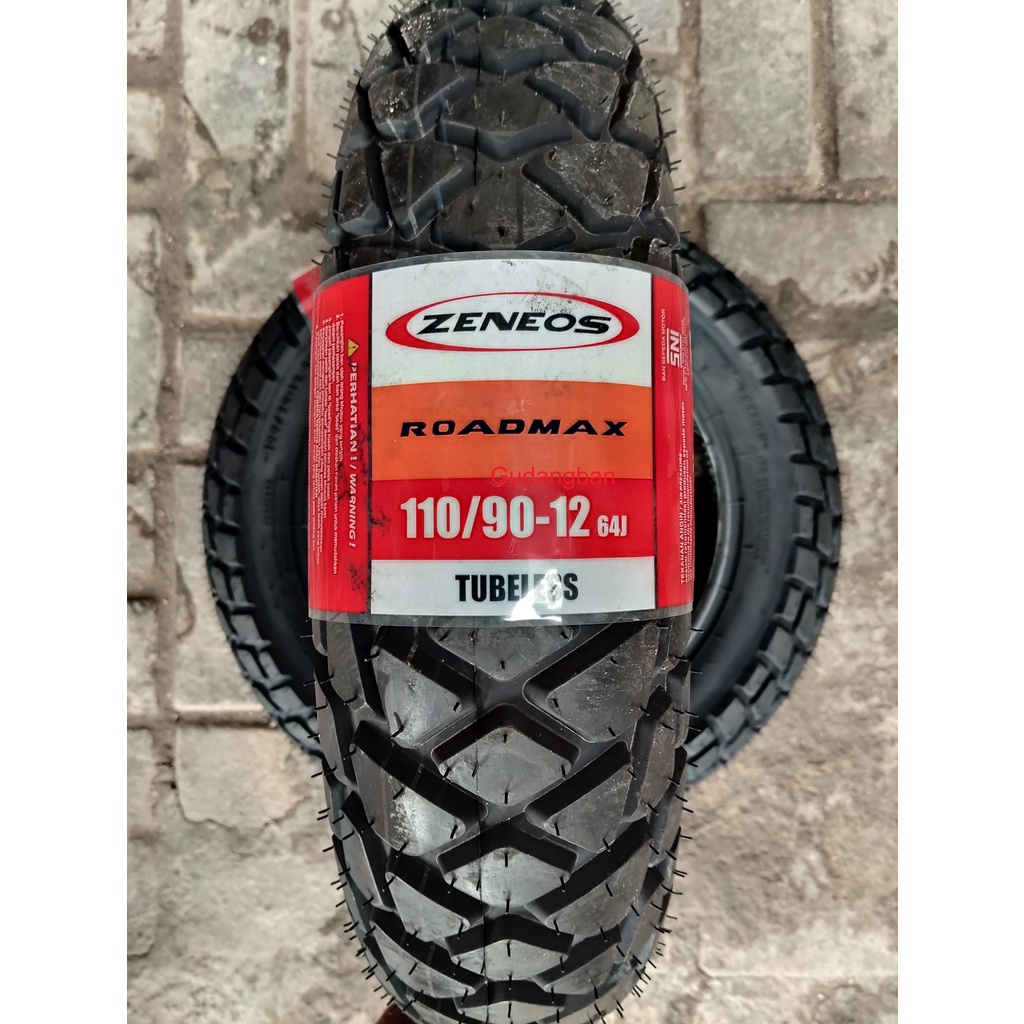 Diskon ( Ring 12 ) Zeneos Roadmax 110 / 90 - 12 Ban Motor Tl Dual Purpose Semi Trail Scoopy Free