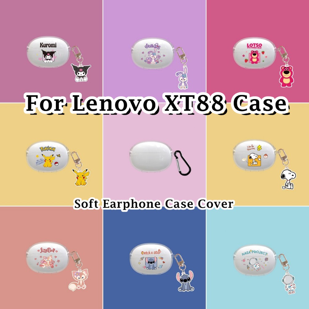【inovasi】Untuk Lenovo ERAZER XT88PRO Case Trendi Kartun Transparan Soft Silicone Earphone Case
