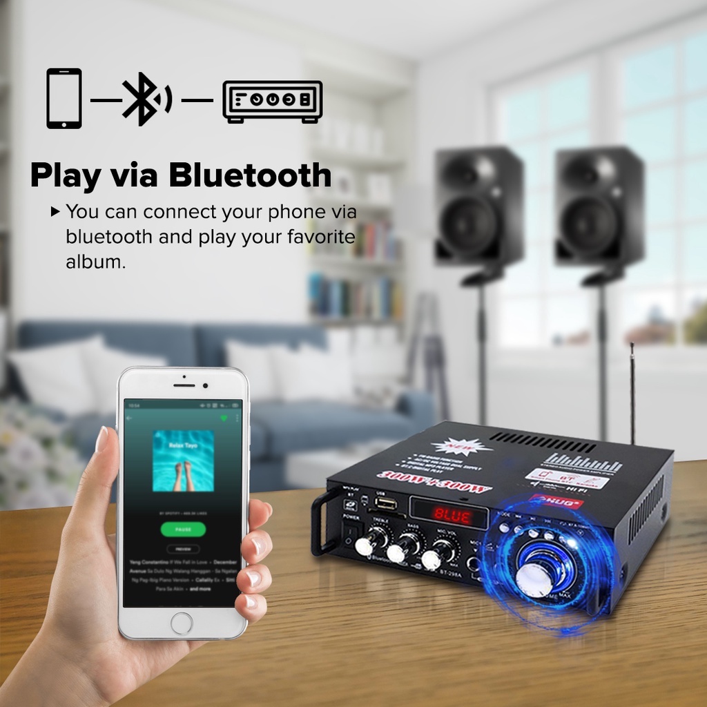 PRODUK BERKUALITAS Amplifier BT-298A/BT-699D Bluetooth EQ Audio Amplifier Karaoke Home Theater FM