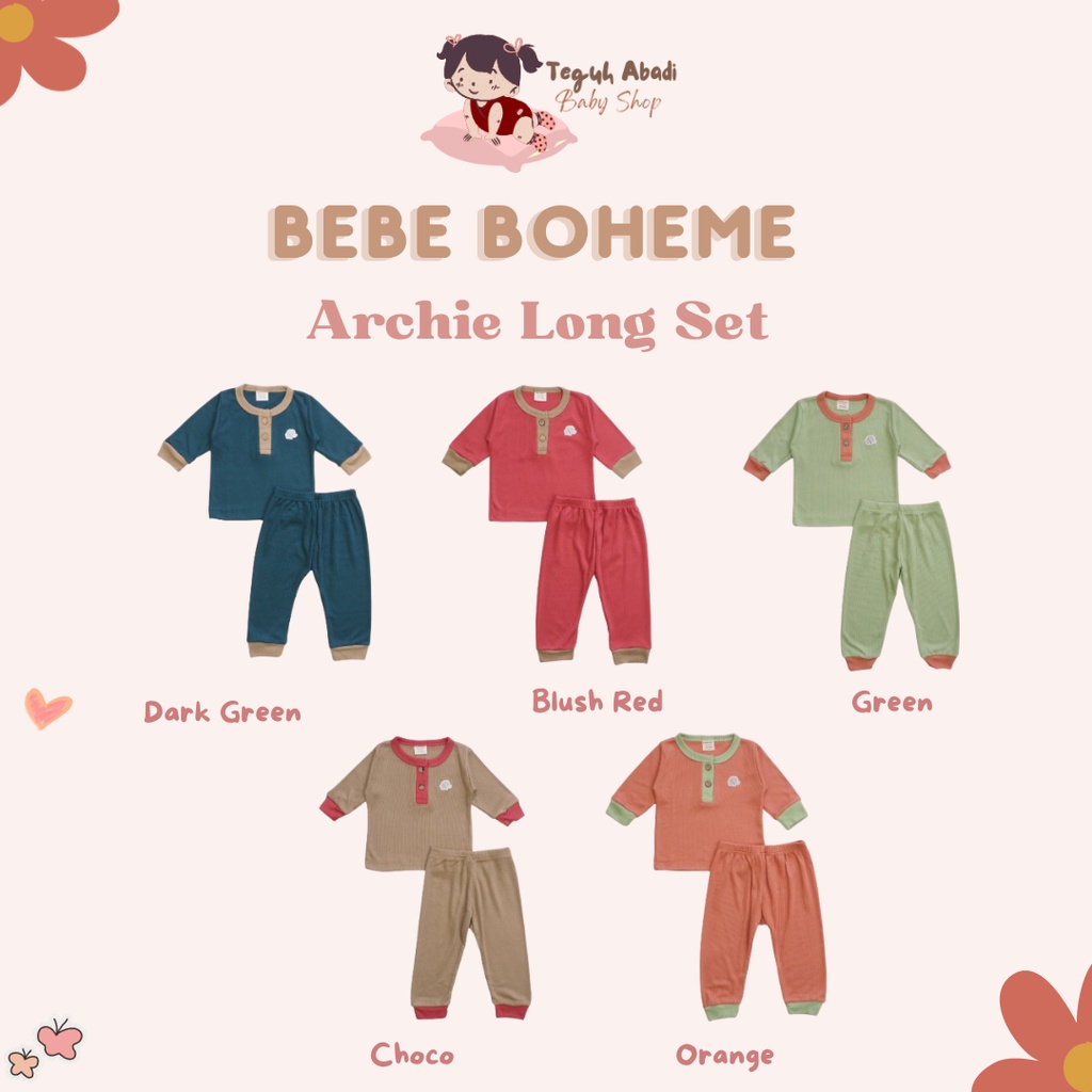 [TA] Bebe Boheme Set Panjang Anak / Archie Long Set / Baju Panjang